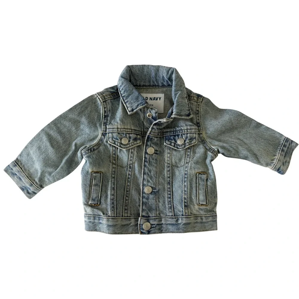 Old Navy Kids Baby Light Wash Blue Denim Trucker Jacket 6-12M 823354-00-1 NEW